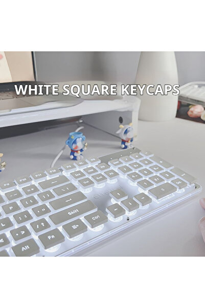 Choice White -white light EWEADN GX710S Office Keyboard silent, All-Metal Pan...