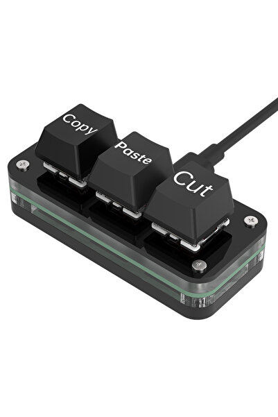 Choice Red Switch Black-A RGB 3 Keys Macro Programming Mini Keyboard for Phot...