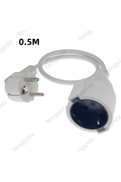 Choice white 0.5M EU European Power Extension Cord,Germany Male to Female Pow...