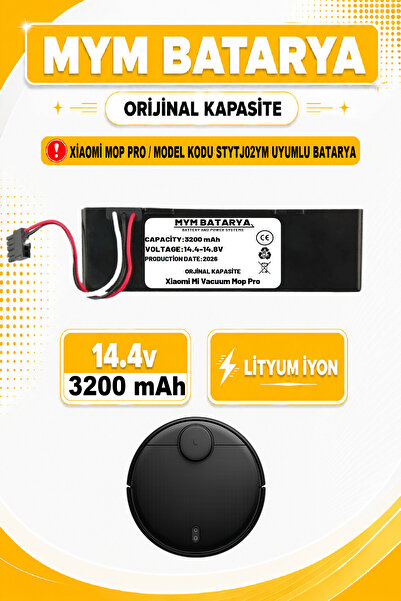 MYM BATARYA Xiaomi Mi Vacuum Mop Pro Uyumlu Akıllı Robot Süpürge Bataryası 14...