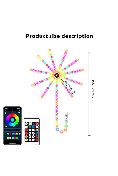 Choice RGB LED Lights 1pc RGB Firework Flexible LED Strip Lights 5V USB With ...