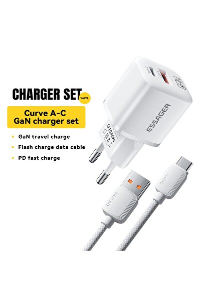 essager Choice EU White suit 20W GaN USB Type C Charger PD Fast Charge Phone ...