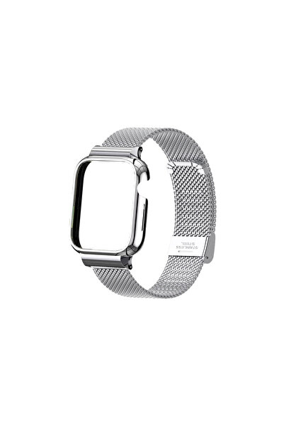 choice2 watch4 silver 2in1 Set Milanese Loop Strap with Classic Snap and Meta...