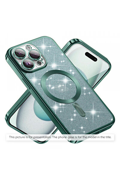 Apple Husa MagSafe pentru iPhone 17 Air, Techsuit, Luxury Glitter, Verde Deschis