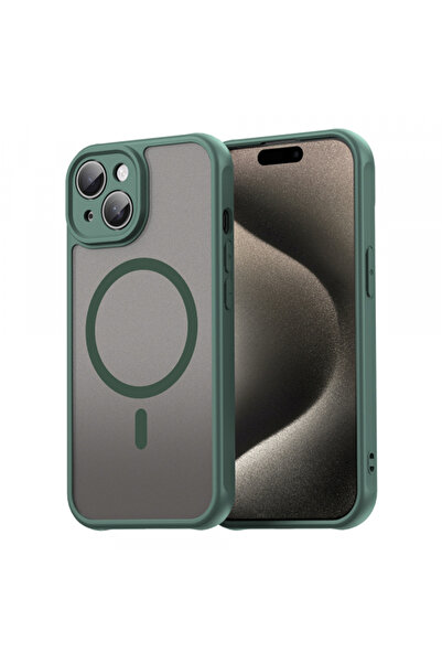 Apple Husa MagSafe pentru iPhone 15, Techsuit, HaloFrost II, Verde