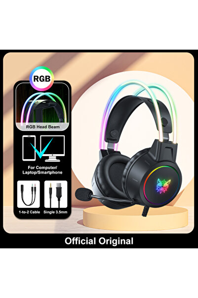 Choice Black ONIKUMA RGB Headset Gamer PC PS4 Gaming Headphones with HD Flexi...