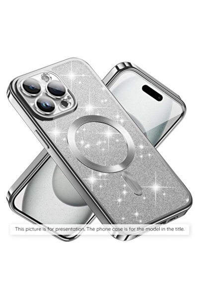 Apple Husa MagSafe pentru iPhone 17 Air, Techsuit, Luxury Glitter, Argintie