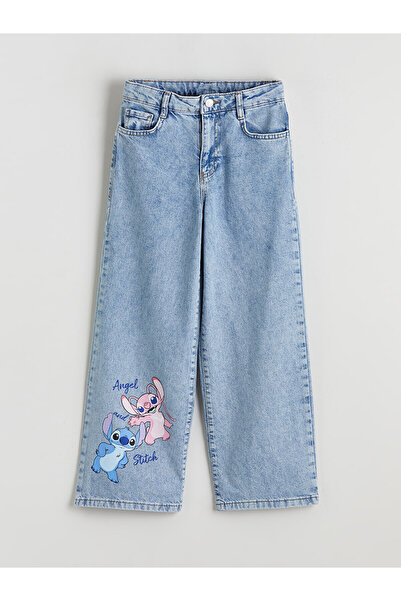 LC Waikiki Two Mt Shop Quality Lcw Kids Blue Wideleg Stitch and Angel Printed...