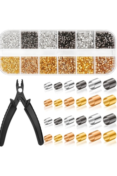 Choice 2-71 Crimping Beads for Jewelry Making, 2200 Pieces Crimp Tubes with C...