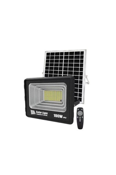 GDSUPER Ηλιακός Προβολέας LED 100W IP67 με πάνελ, Τηλεχειρισμό & Χρονοδιακόπτ...