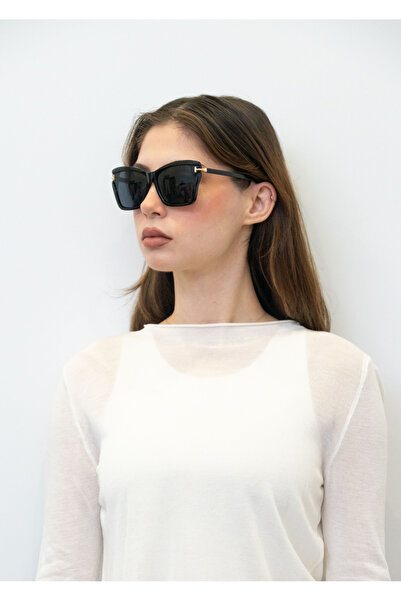 Eyemood Unisex Kare Güneş Gözlüğü Siyah Çerçeve Füme Cam UV Korumalı Anay C6