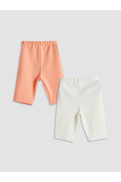 LC Waikiki Nevavm Basic Baby Girl Leggings with Elastic Waistband, Pack of 2