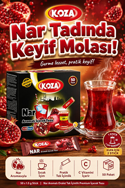 Koza Gurmelerin Seçimi Pratik Lezzet Nar Aromalı Oralet Tek İçimlik Premium İ...