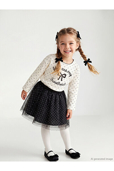 LC Waikiki Lcw Kids Black Girls' Tutu Skirt with Elastic Waist
