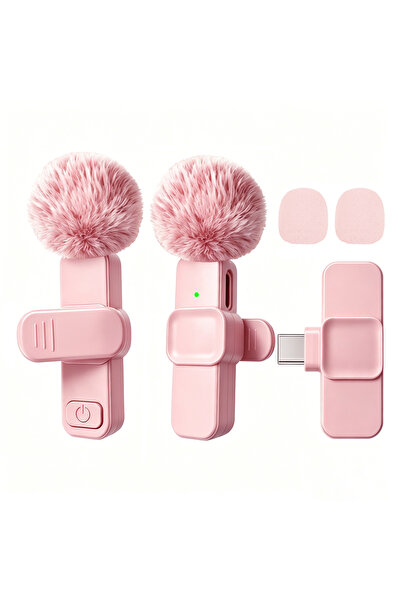 Choice3 Pink 1to2 Type C Type-C Port Wireless Lavalier Microphone with Noise ...