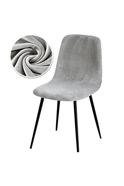 Choice light grey-1pcs Velvet Short Back Chair Cover Stretch Slipcovers Elast...