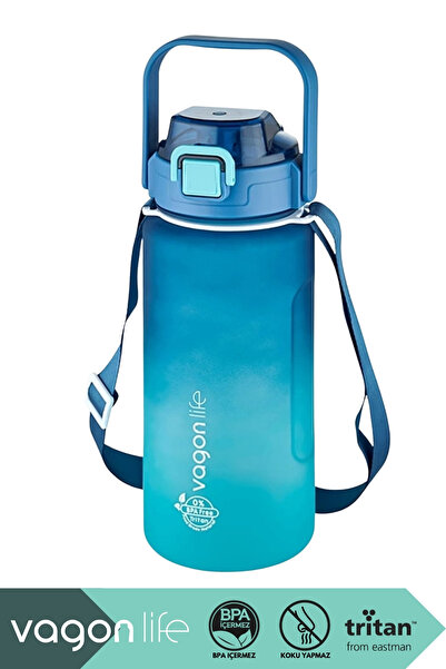 Vagonlife 1500ml New Collection Mega Size Double Color Tritan Motivational Wa...