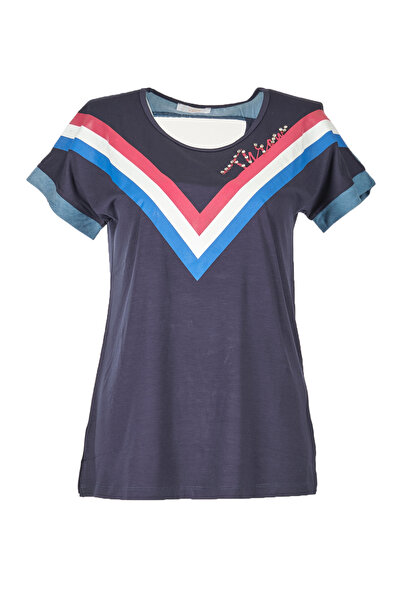 Vedi Minimalist Vintage Kadın T-Shirt - Kısa Kol Günlük