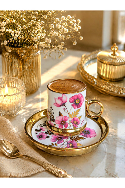 CASA DE BELLA Viola 6-Person Porcelain Coffee Cup (Pink)