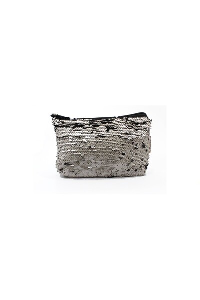 JULIANO Sequin Big Black Makeup Bag