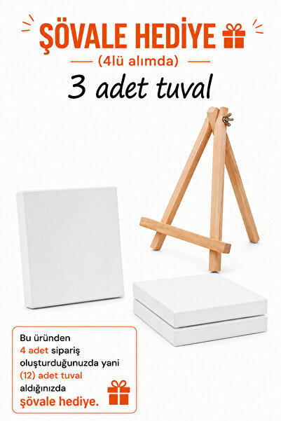 Regislunart 10x10cm arkadan zımbalı kaliteli tuval (12) adet alımda Şövale he...