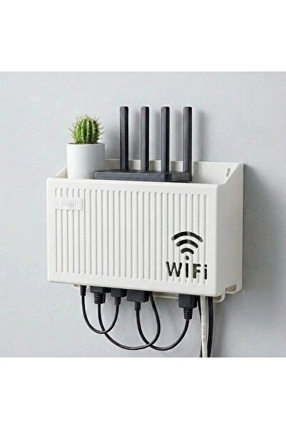 OSKA GLOBAL Wall Mounted Wi-Fi Modem Storage Box (White) – Cable Organizer Ro...