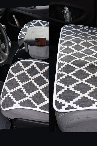 LUGMO Oto Koltuk Kilim Minder Terletmez Çift Taraflı 3 Parça Tüm Araçlara Uyumlu