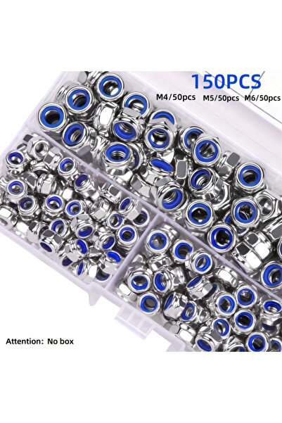 Choice 150PCS 300/150pcs M3-M8 anti-slip hex nuts full-thread anti-lock 8-gra...