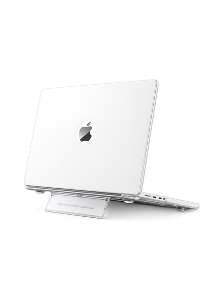 Mcstorey MacBook Air 13.6 Kılıf – 2024 M4 Standlı Mat Şeffaf Sert Kapak Isı D...
