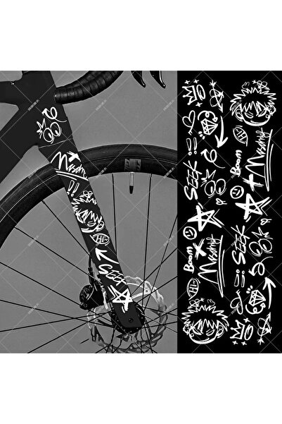 Choice Style B Graffiti Bicycle Stickers for Bicycle Frame Top Tube Cartoon D...