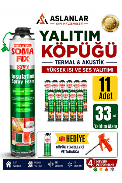 Somafix Poliüretan Termal Isı Ve Ses Yalıtım Sprey Köpük (11 ADET)