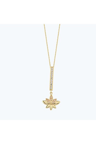 Altınbaş Altın Lotus Çiçeği Kolye