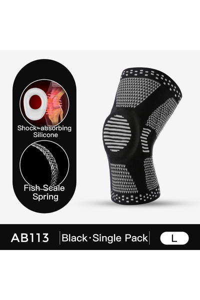 Choice L AB113-BK 1Pcs Silicone Spring Full Knee Support Patella Medial Suppo...