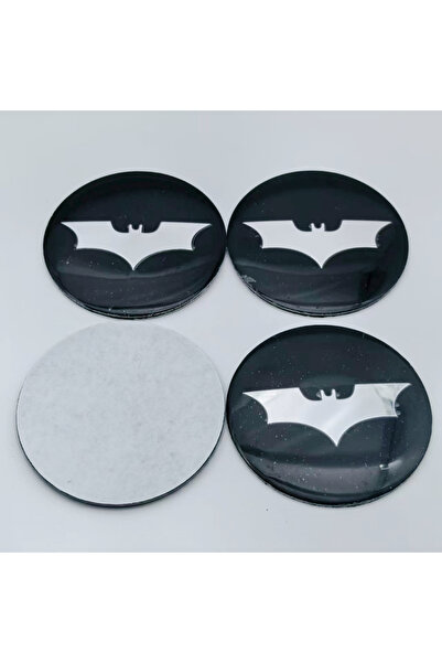 Choice1 4pcs BAT Stickers 56mm Black Silver 4pcs 56MM BAT Logo Emblem Car Sti...