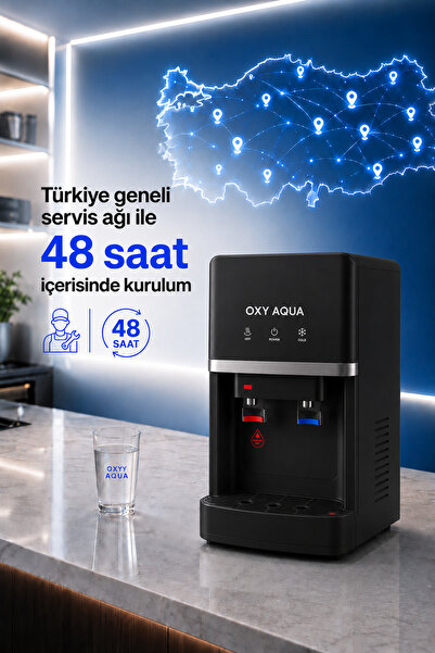 OXYAQUA Tezgah Üstü Sıcak Soğuk Su Çıkışlı Arıtmalı  Siyah Su Sebili