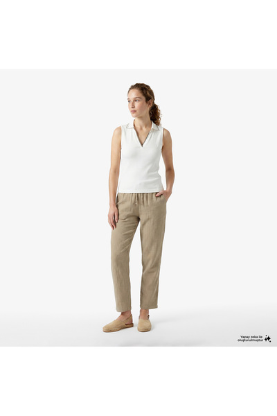 Nautica Kadın Yeşil Regular Fit Pantolon