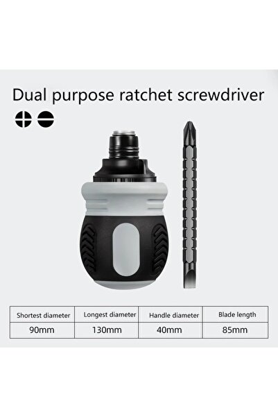 Choice black 1 pcs New Ratchet Screwdriver Set Dual-Purpose Short Shaped Radi...