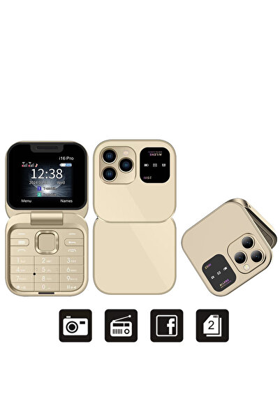 Choice Gold SERVO 2025 New Mini Flip Mobile Phone FM Radio Magic Voice Blackl...