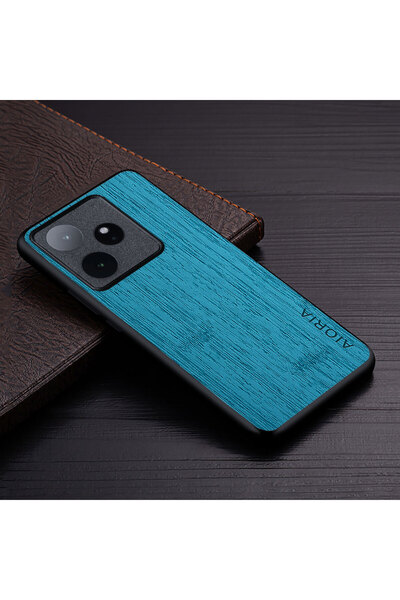 choice2 جراب realme GT 7 Cyan لهاتف GT 7 و 7T، غطاء هاتف فاخر من الجلد بنمط خ...
