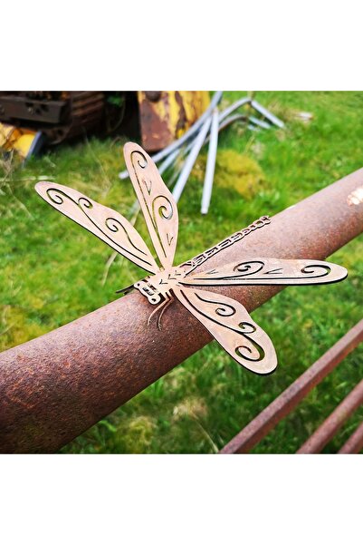 Choice Ty-Xsqt-100 Elegant Metal Rust-Colored Dragonfly Garden Statue, Decora...