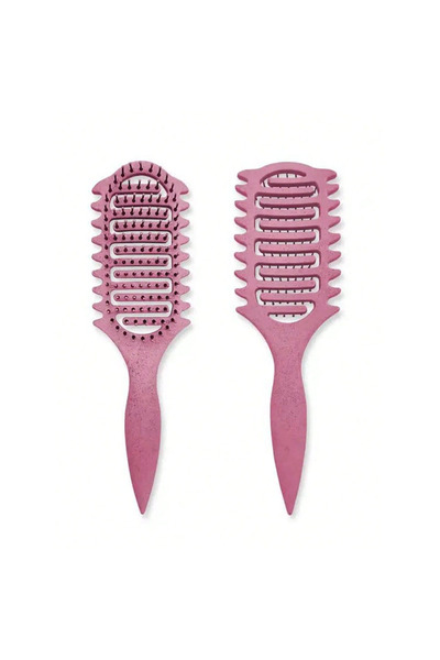 choice2 Pink Curl Define Styling Brush Hollow Out Detangling Hair Brush Tangl...