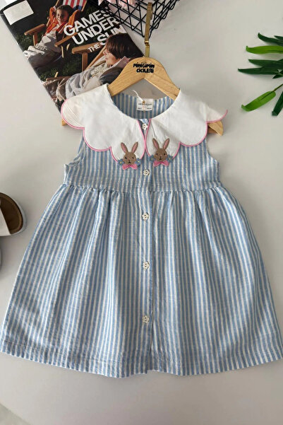 Minigimin Cicileri My Little One's Cicileri Rabbit Collar Detailed Striped Gi...