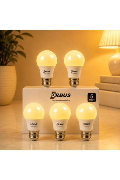 ORBUS Led Ampul Orb-9w Sarı Işık E27 840lm 5 ADET
