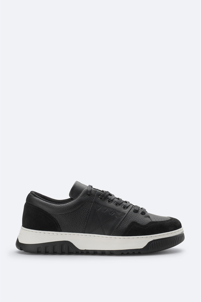 Avva Men's Black 100% Leather Flexible Sole Lightweight Casual Shoes A51Y8000