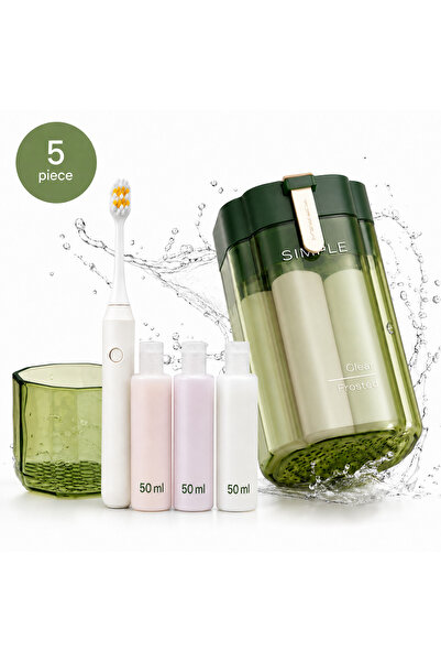 miraza Set Recipiente Calatorie cu Periuta de Dinti,3 Sticlute Cosmetice Rein...
