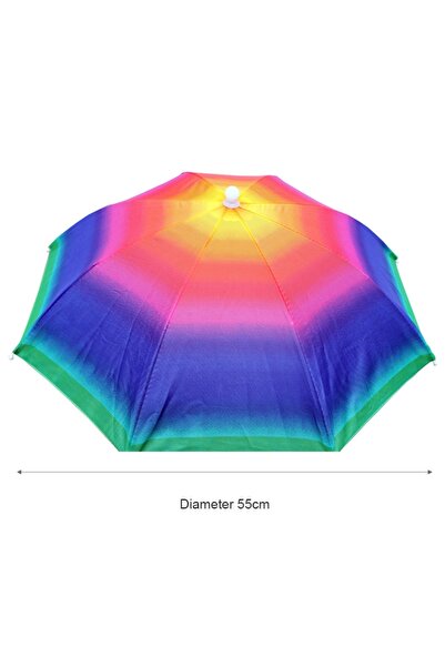 MOJOYCE 55CM Color Random Portable Rain Umbrella Hat Foldable Outdoor Fishing...