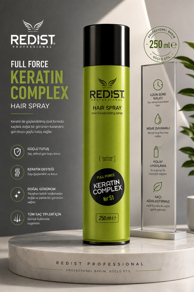 Redist Keratin Saç Spreyi 250 ML | Keratin Bakımı ile Güçlü Sabitleme, Doğal ...