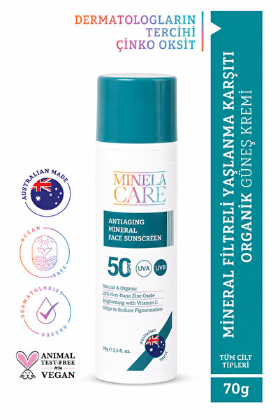 Minela Care Organik Mineral Leke ve Yaşlanma Karşıtı Güneş Kremi SPF 50 70 g ...