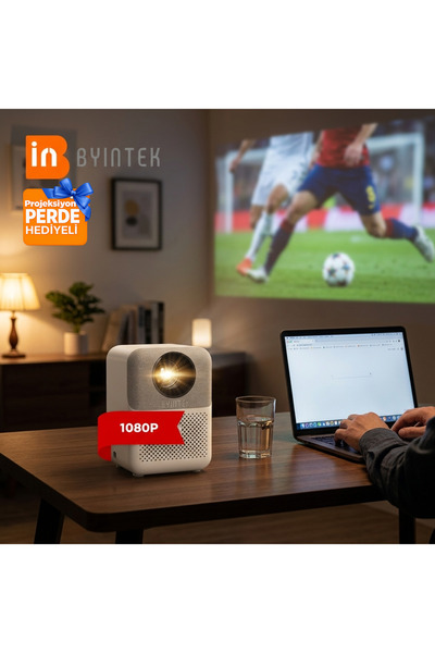 BYINTEK U4 300 ANSI Android Ev Sinema Sistemi Full HD Projeksiyon Cihazı Wi-Fi
