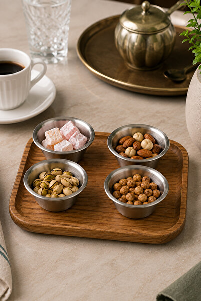 FİTHOME 4-Piece Stainless Steel Presenter Sauce Bowl and Snack Bowl